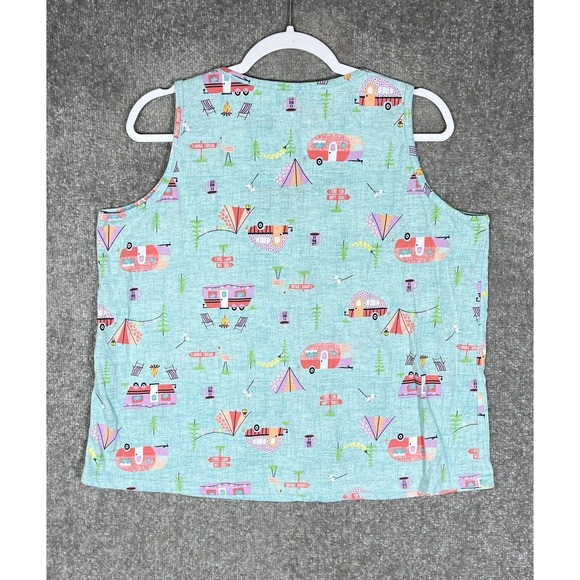 Mia Lucce Pajamas Set CAMPING VACATION Womens Size Large Tank Top & Shorts - Picture 3 of 14